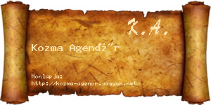 Kozma Agenór névjegykártya
