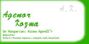 agenor kozma business card